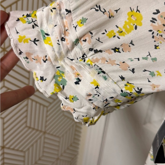 Lucky Brand Floral Ruffle Blouse - White and Yellow - Picture 4 of 11